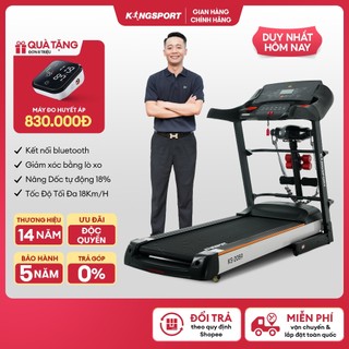 Máy chạy bộ KINGSPORT KS-2059 New nâng dốc tự động 18%, tốc độ tối đa 18km/h, kèm đai massage và thanh gập bụng