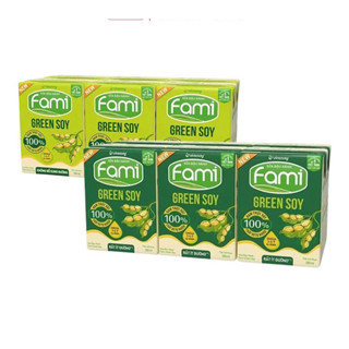 Lốc Sữa Fami GREEN SOY Không Đường Và Rất Ít Đường 6 Hộp x 200ml