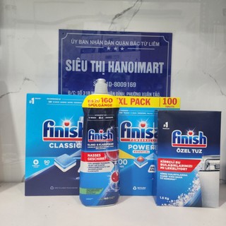 Combo 120 viên rửa bát Finish + nước bóng bát finish 750ml + 1.5kg muối rửa bát dùng cho máy rửa bát chén ly