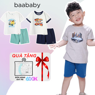 Đồ Bộ Bé Trai, Đồ Bé Trai Thun 100% Cotton Thoáng Mát,Thấm Hút Mồ Hôi Cho Bé Từ 1 đến 10 Tuổi Baa Baby - DB03N