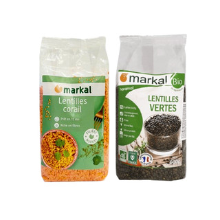 Đậu lăng Markal 500g hữu cơ (Đậu lăng xanh/ Đậu lăng đỏ cam san hô)
