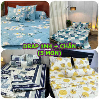 Bộ Drap 1m4 + mền cao cấp chần gòn thoáng mát