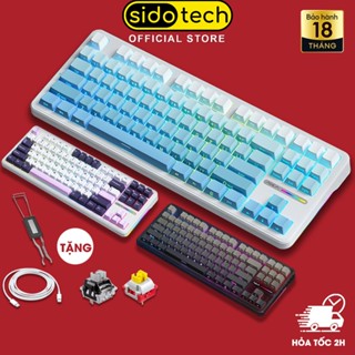 Bàn phím cơ không dây SIDOTECH AULA F87 bluetooth gaming 3 mode hotswap 5 pin mạch xuôi led rgb có app