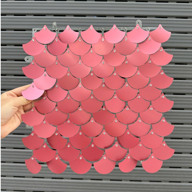 Thùng 88 Tấm Sequin Gió Hình Quạt Hồng, Sequin Trang Trí Backdrop Sinh Nhật, Sự Kiện