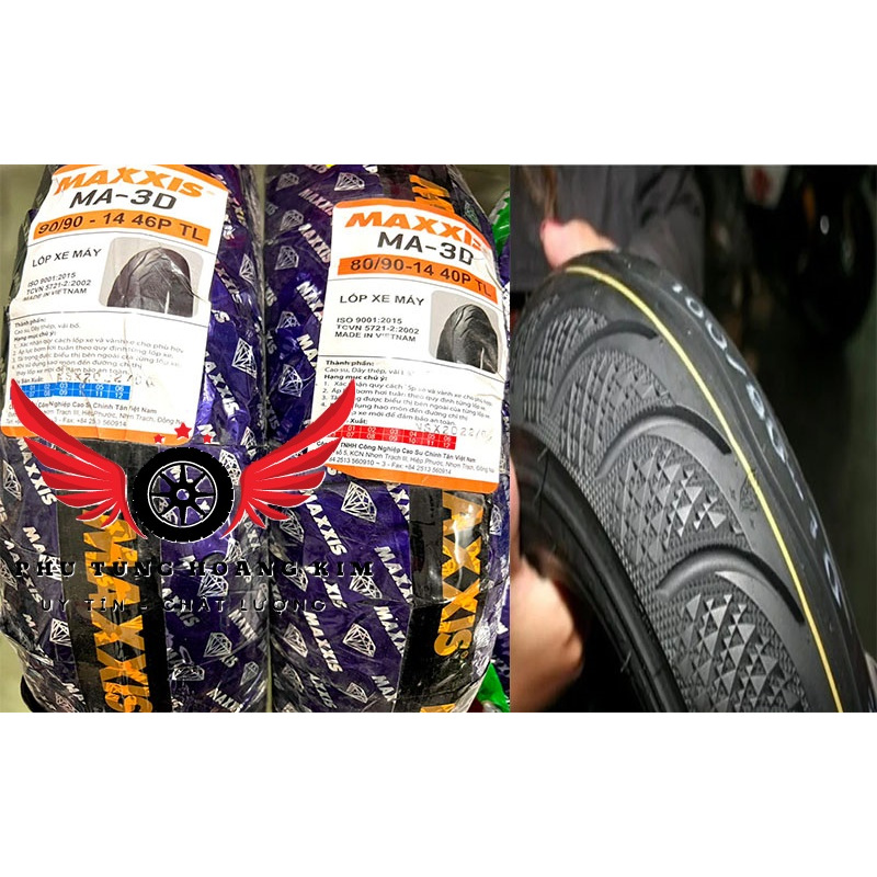 Vỏ xe Maxxis chính hãng 80/90-14+90/90-14 cho Airblade, Vision, Click.....