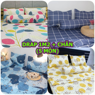 Bộ drap 1m2 + mền chần cotton 100% chuẩn logo cty