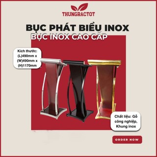 Bục phát biểu gỗ khung inox giá rẻ 47*47*117CM