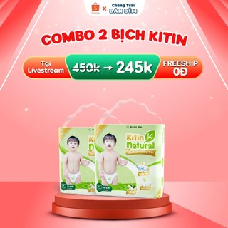  Combo 2 Bịch Tã Bỉm Kitin Natural size NB56/S50/M44/L40/XL38/XXL36/XXXL34 chống hăm, kháng khuẩn