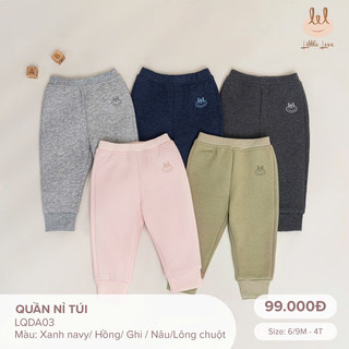 Lillte Love - Quần nỉ bo gấu cho bé trai bé gái từ 3 tháng đến 4 tuổi