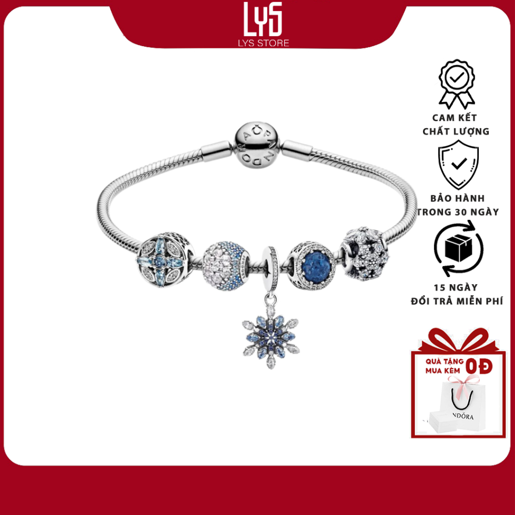 Vòng Tay bạc Mix Charm Fullbox Bạc S925 - Vòng Phong Thủy May Mắn Mệnh Thủy