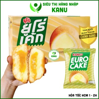 Hộp bánh trứng Euro Custard Cake Thái Lan 204g bánh bông lan ăn vặt thơm ngon mềm mịn siêu rẻ