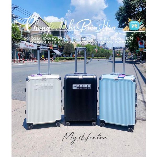 VALI KHUNG NHÔM TRAVELKING 8003 CAO CẤP . NHỰA PC CHỐNG BỂ CHỊU LỰC TỐT . SIZE 20/24/28 INCH