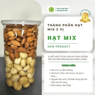 Hộp mix 2 hạt Macca + Hạnh Nhân sấy chín nguyên vị, hạt dinh dưỡng ăn liền tốt cho sức khỏe