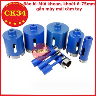 Bán lẻ - Mũi khoan, khoét gạch. đá granit, tường bê tông đa năng từ 6-75mm gắn máy mài cầm tay M10