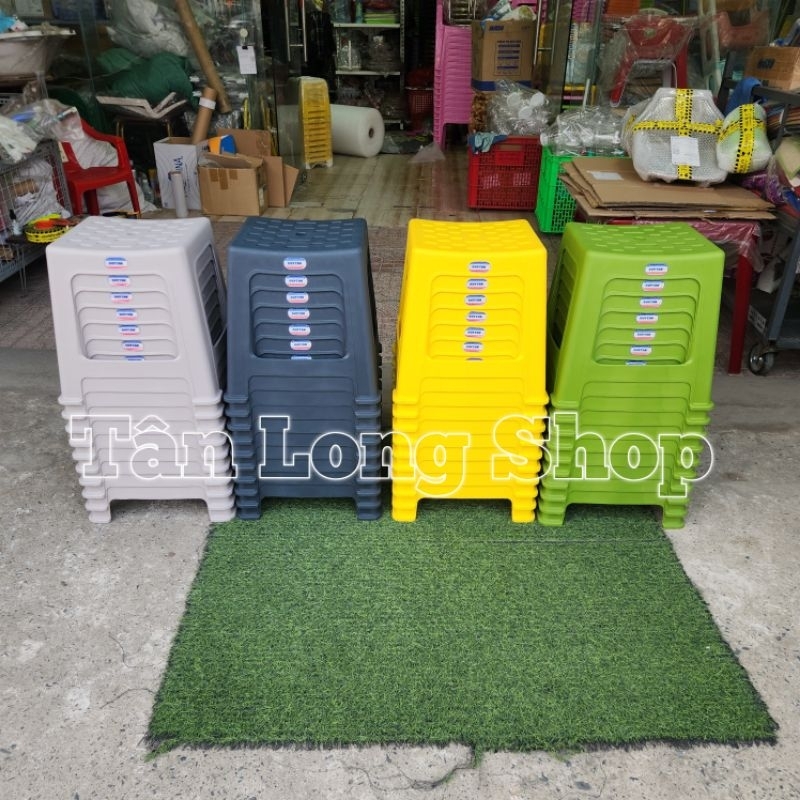Combo 10 ghế nhựa lùn size đại Duy Tân (chân chống trượt)