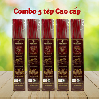 Combo 5 tép nhang trầm Tân Nguyên, trầm hương sạch, nhang thơm tự nhiên thẻ nhỏ 30 que thắp thờ cúng
