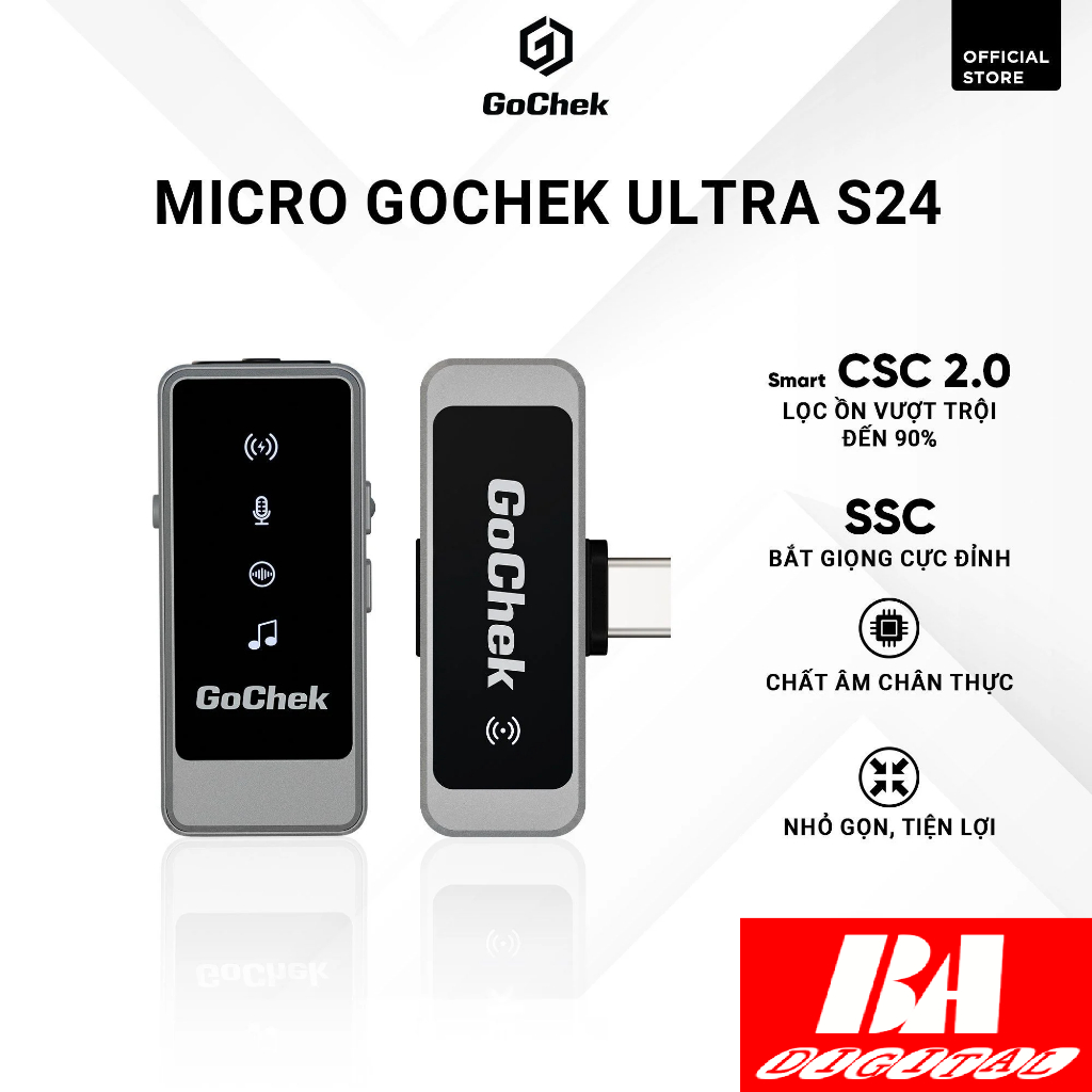 Micro thu âm không dây GoChek Ultra S24 - Bộ 1 Mic không Kèm Hộp Sạc