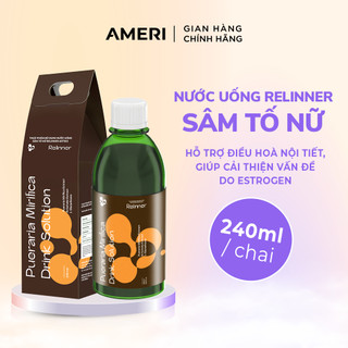 Nước Relinner Sâm Tố Nữ hỗ trợ thanh lọc cơ thể, điều hòa nội tiết tố, Sâm tố nữ bổ sung chất xơ 240ml