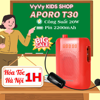 Máy Trợ Giảng Không Dây Aporo T30, Công Suất 20W, Pin 2200mAh, Dành Cho Giáo Viên - Loa Trợ Giảng Không Dây Aporo T30