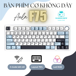 Bàn phím cơ không dây Aula F75 - Hỗ trợ hotswap 5pin - Led RGB có app tùy chỉnh - 3 mode kết nối