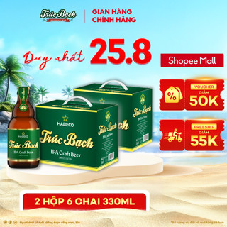 Combo 2 hộp bia trúc bạch ipa craft - hộp 6 chai 330ml