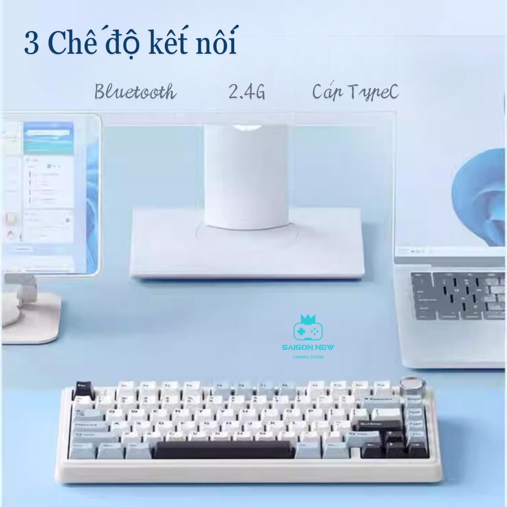 Bàn phím cơ không dây Aula F75 - Hỗ trợ hotswap 5pin - Led RGB có app tùy chỉnh - 3 mode kết nối | BigBuy360 - bigbuy360.vn