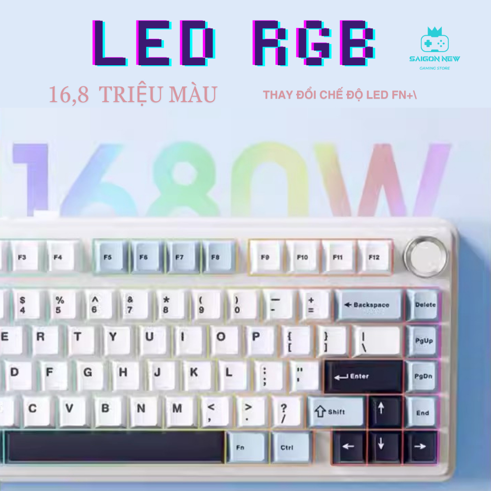 Bàn phím cơ không dây Aula F75 - Hỗ trợ hotswap 5pin - Led RGB có app tùy chỉnh - 3 mode kết nối | BigBuy360 - bigbuy360.vn
