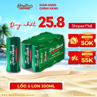 Hỏa tốc hà nội - lốc 6 lon bia trúc bạch - habeco