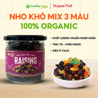 Nho khô mix 3 màu healthy zing 250g - nho mix từ nho vàng, nho đen và nho đỏ sấy khô