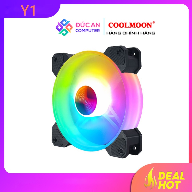 Quạt Tản Nhiệt, Fan Led RGB Coolmoon Y1 - Đồng Bộ Hub Coolmoon
