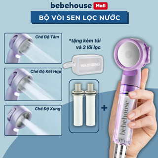 Bộ Vòi Sen Tắm Tăng Áp Kèm 2 Lõi Lọc BT047 BEBEHOUSE (Tặng Kèm Túi Đựng)