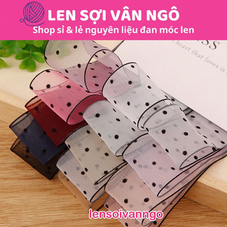 2 mét Ruy băng vải voan chấm bi (bản 4cm)