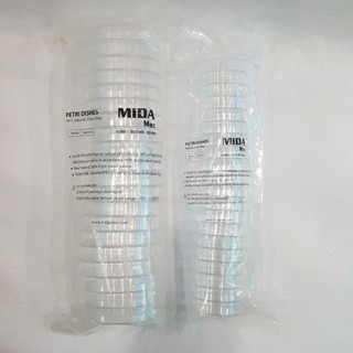 Đĩa petri nhựa 60x15mm , 90x15mm tiệt trùng - Túi 20 cái