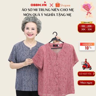 Áo sơ mi cài cúc người già mặc mát không nhăn đi chơi đi tiệc_có hỏa tốc HN
