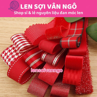 [BÁN LẺ] Combo 2 mét Ruy băng trang trí màu đỏ (Bản 2.5cm)
