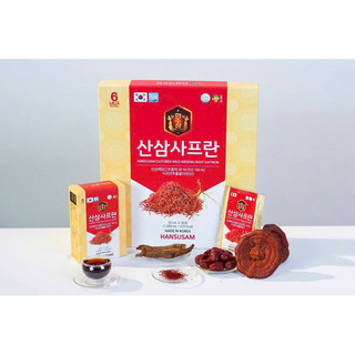 Nước Hồng Sâm Nhụy Hoa Nghệ Tây Korean Red Ginseng Saffron HANSUSAM Hàn Quốc, hộp 30 gói x 50ml