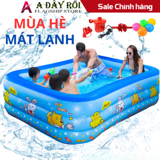 Bể bơi bốn mùa chính hãng, bể bơi phao 3 tầng dày dặn, bền đẹp, nhiều kích thước