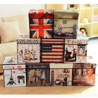 Hộp đựng đồ kiêm ghế ngồi chắc chắn, Hộp ghế đa năng, Hộp vải