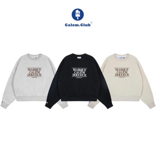 Calem Club - Áo nỉ bông Sweater chữ Thêu MARQUE CALEM DOUCEUR form boxy
