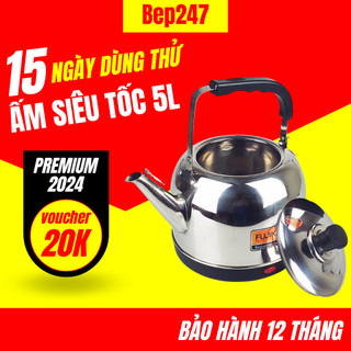 Ấm Siêu tốc Inox 5L Fujika FJ-SD50 công suất 1500W tiết kiệm điện cho quán, nhà hàng, nhà đông người