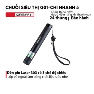 Đèn Pin Laze Bút lase 303 Tia Xanh dùng để thuyết trình báo hiệu chỉ dẫn hiệu quả Full bộ Gồm Pin và Cóc sạc