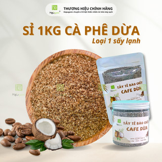 SỈ 1 KÍ Bột Cafe Dừa Nguyên Chất HaPu Organic Tẩy Tế Bào Chết Dưỡng Trắng Da