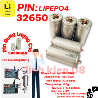 Pin 32650 dung lượng 6000mah tặng kèm ốc vít