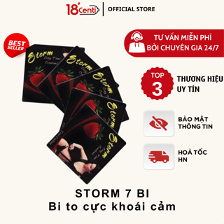 Hộp 1 Bao Cao Su Bi STORM - 7 Bi Lớn, Hương Dâu Bi Lớn Kich Thích Mạnh Mẽ Cho Phái Nữ Omi health
