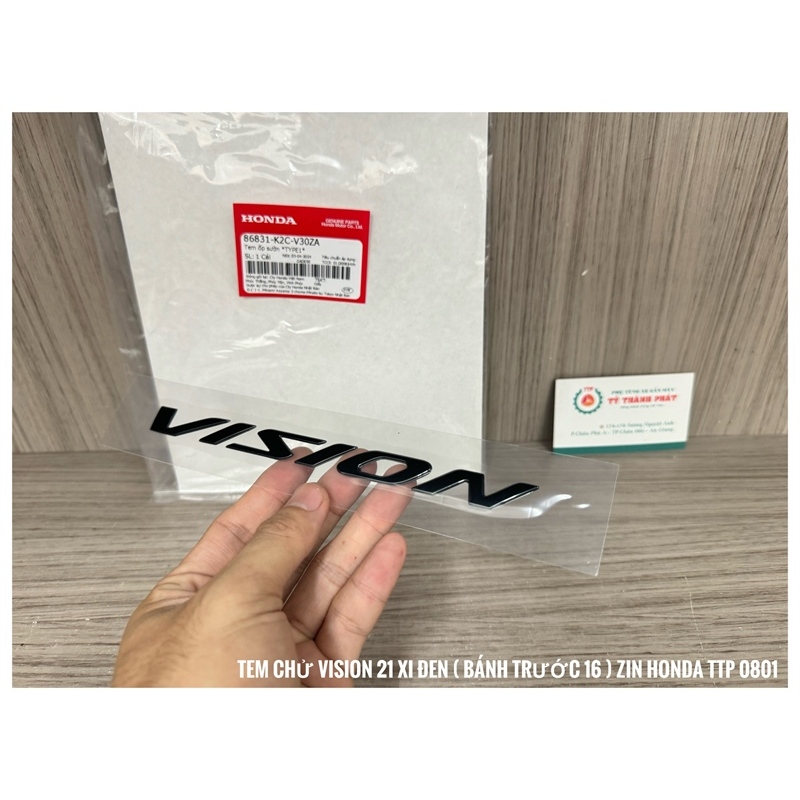 Tem chử Vision Xi Đen ( Vision 21 Bánh trước 16 ) ( 1 miếng )
