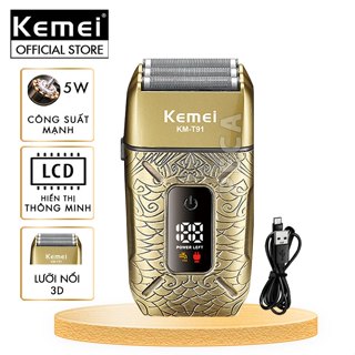  Máy cạo râu Kemei KM-T91 lưỡi nổi 3D cạo sạch nhanh màn hình LCD công suất mạnh mẽ 5W - Hàng chính hãng 