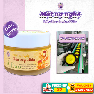Mặt nạ nghệ sữa ong chúa thiên nhiên, dưỡng trắng, sáng da, mờ thâm, giảm mụn, MỘC NHAN 50g