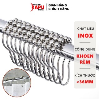 Khoen rèm cửa KAPU INOX không gỉ, khoen tròn treo rèm nhà tắm, dùng cho thanh treo kèm 32mm