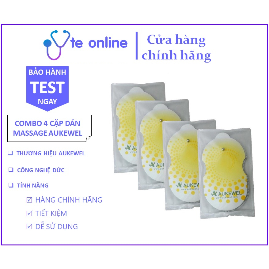 Miếng mát xa xung điện Aukewel chính hãng - Combo 4 cặp dán | Dùng cho AK-2000, AK-2000II, AK-2000II