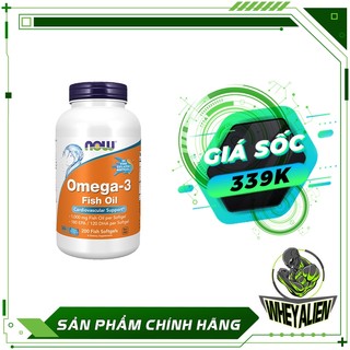 Viên Bổ Sung Giúp Đep Da Chống Lão Hóa Sáng Mắt Dầu Cá Omega3 Fish Oil NOW Omega 3 200 Viên Từ Mỹ